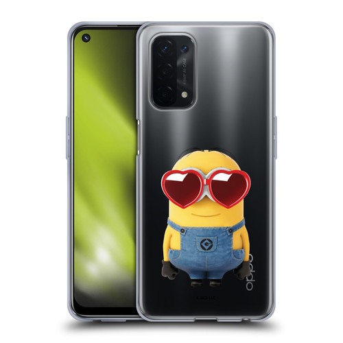Minions Rise of Gru(2021) Valentines 2021 Heart Glasses Soft Gel Case for OPPO A54 5G