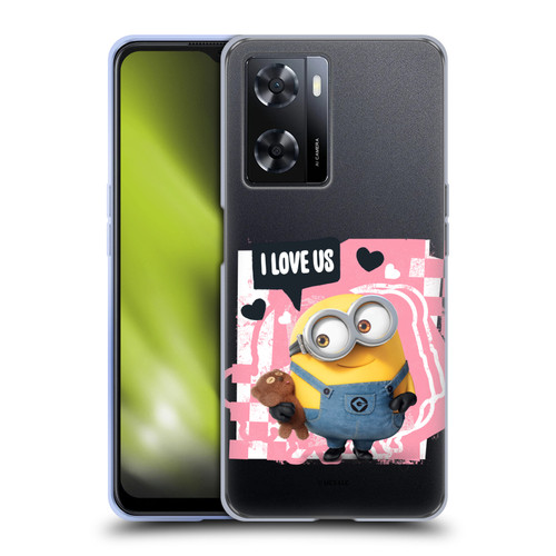 Minions Rise of Gru(2021) Valentines 2021 Bob Loves Bear Soft Gel Case for OPPO A57s
