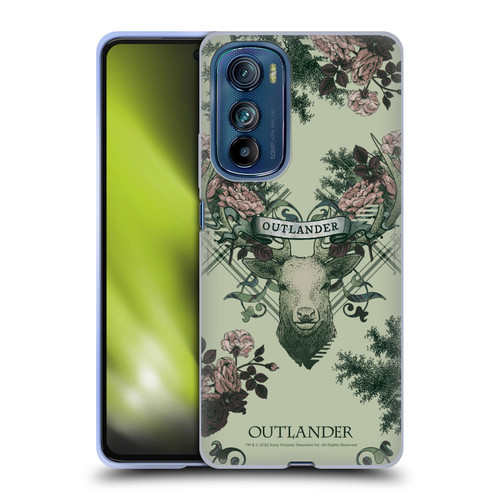 Outlander Composed Graphics Floral Deer Soft Gel Case for Motorola Edge 30