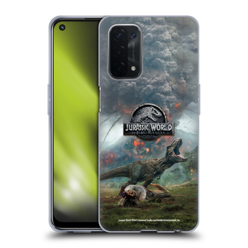 Jurassic World Fallen Kingdom Key Art T-Rex Volcano Soft Gel Case for OPPO A54 5G