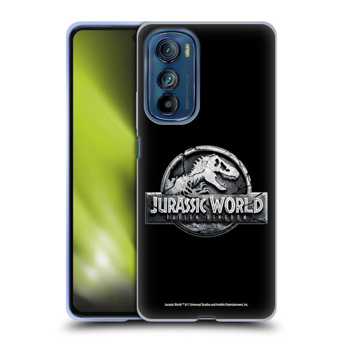 Jurassic World Fallen Kingdom Logo Plain Black Soft Gel Case for Motorola Edge 30