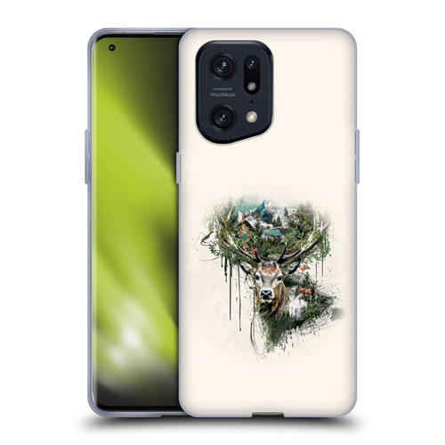 Riza Peker Animal Abstract Deer Wilderness Soft Gel Case for OPPO Find X5 Pro