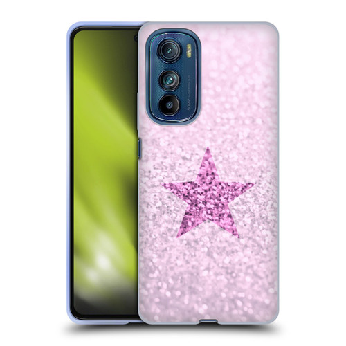 Monika Strigel Glitter Star Pastel Pink Soft Gel Case for Motorola Edge 30