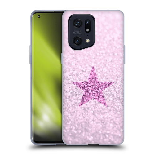 Monika Strigel Glitter Star Pastel Pink Soft Gel Case for OPPO Find X5 Pro