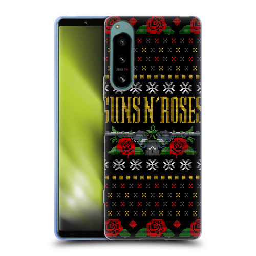 Guns N' Roses Christmas Text Logo Pistol Soft Gel Case for Sony Xperia 5 IV
