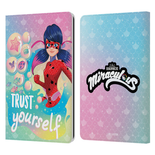 Miraculous Tales of Ladybug & Cat Noir Aqua Ladybug Trust Yourself Leather Book Wallet Case Cover For Amazon Kindle Paperwhite 1 / 2 / 3