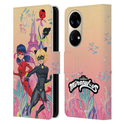 Miraculous Tales of Ladybug & Cat Noir Aqua Ladybug Aqua Power Leather Book Wallet Case Cover For Huawei P50