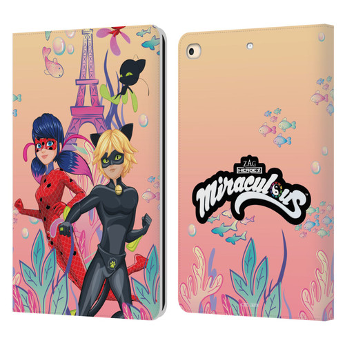 Miraculous Tales of Ladybug & Cat Noir Aqua Ladybug Aqua Power Leather Book Wallet Case Cover For Apple iPad 9.7 2017 / iPad 9.7 2018