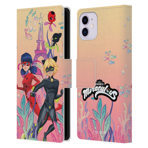 Miraculous Tales of Ladybug & Cat Noir Aqua Ladybug Aqua Power Leather Book Wallet Case Cover For Apple iPhone 11