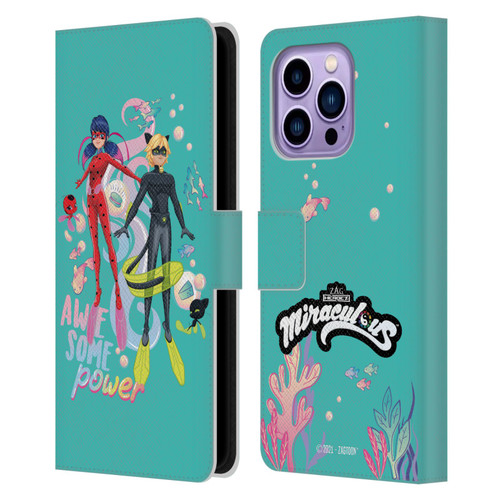 Miraculous Tales of Ladybug & Cat Noir Aqua Ladybug Awesome Power Leather Book Wallet Case Cover For Apple iPhone 14 Pro Max