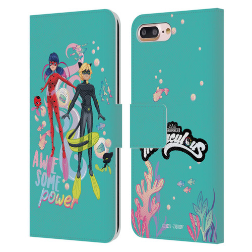 Miraculous Tales of Ladybug & Cat Noir Aqua Ladybug Awesome Power Leather Book Wallet Case Cover For Apple iPhone 7 Plus / iPhone 8 Plus