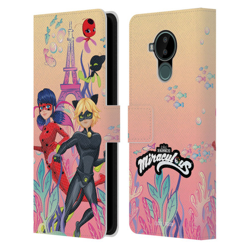 Miraculous Tales of Ladybug & Cat Noir Aqua Ladybug Aqua Power Leather Book Wallet Case Cover For Nokia C30
