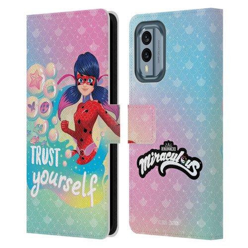 Miraculous Tales of Ladybug & Cat Noir Aqua Ladybug Trust Yourself Leather Book Wallet Case Cover For Nokia X30