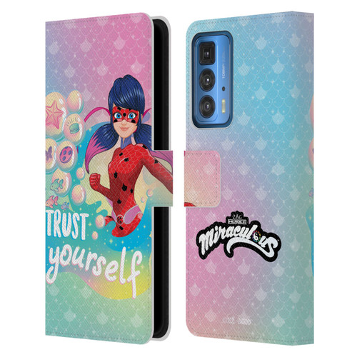 Miraculous Tales of Ladybug & Cat Noir Aqua Ladybug Trust Yourself Leather Book Wallet Case Cover For Motorola Edge 20 Pro
