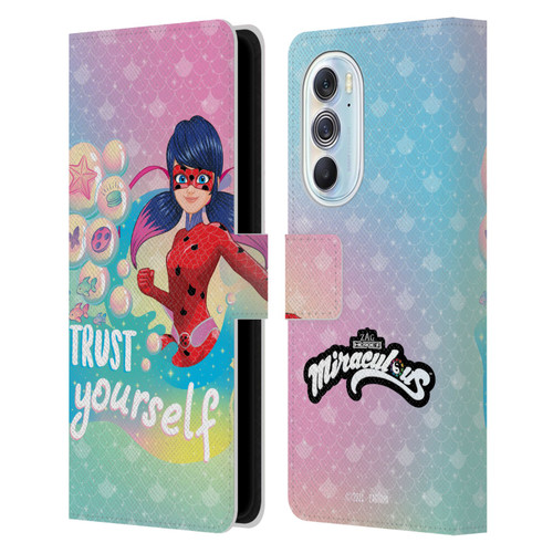Miraculous Tales of Ladybug & Cat Noir Aqua Ladybug Trust Yourself Leather Book Wallet Case Cover For Motorola Edge X30