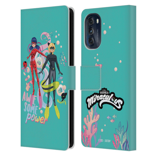 Miraculous Tales of Ladybug & Cat Noir Aqua Ladybug Awesome Power Leather Book Wallet Case Cover For Motorola Moto G (2022)