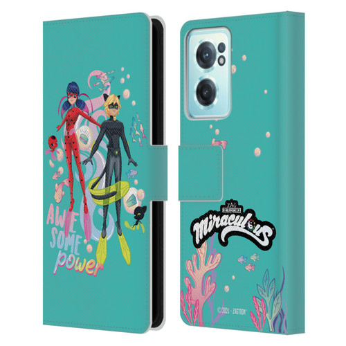 Miraculous Tales of Ladybug & Cat Noir Aqua Ladybug Awesome Power Leather Book Wallet Case Cover For OnePlus Nord CE 2 5G