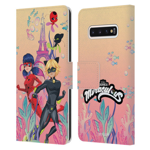 Miraculous Tales of Ladybug & Cat Noir Aqua Ladybug Aqua Power Leather Book Wallet Case Cover For Samsung Galaxy S10