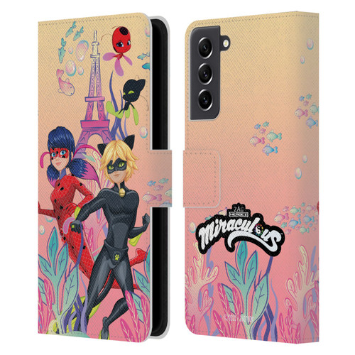 Miraculous Tales of Ladybug & Cat Noir Aqua Ladybug Aqua Power Leather Book Wallet Case Cover For Samsung Galaxy S21 FE 5G