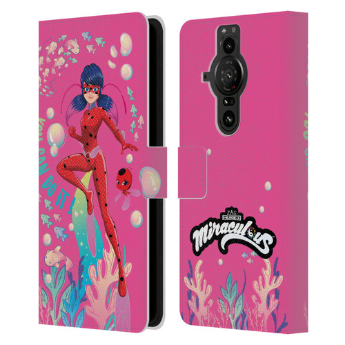 Miraculous Tales of Ladybug & Cat Noir Aqua Ladybug You Can Do It Leather Book Wallet Case Cover For Sony Xperia Pro-I