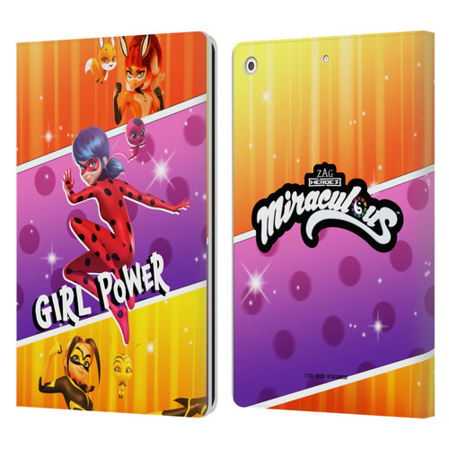 Miraculous Tales of Ladybug & Cat Noir Graphics Girl Power Leather Book Wallet Case Cover For Apple iPad 10.2 2019/2020/2021