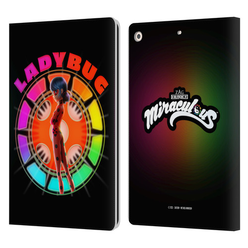 Miraculous Tales of Ladybug & Cat Noir Graphics Rainbow Leather Book Wallet Case Cover For Apple iPad 10.2 2019/2020/2021