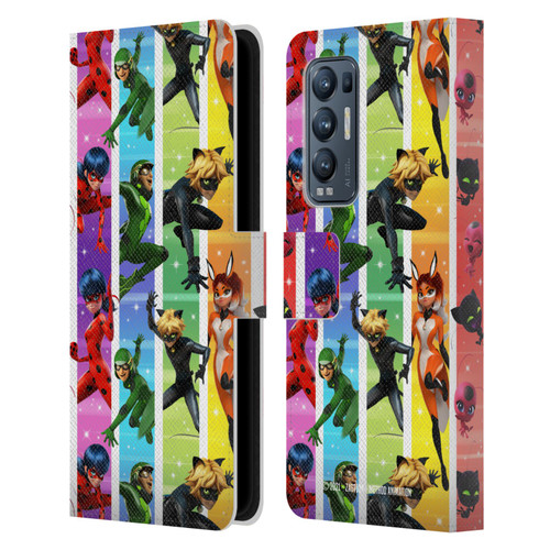 Miraculous Tales of Ladybug & Cat Noir Graphics Pattern Leather Book Wallet Case Cover For OPPO Find X3 Neo / Reno5 Pro+ 5G