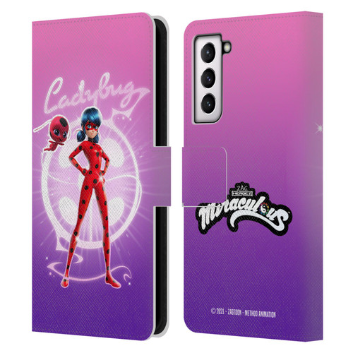 Miraculous Tales of Ladybug & Cat Noir Graphics Ladybug Leather Book Wallet Case Cover For Samsung Galaxy S21 5G