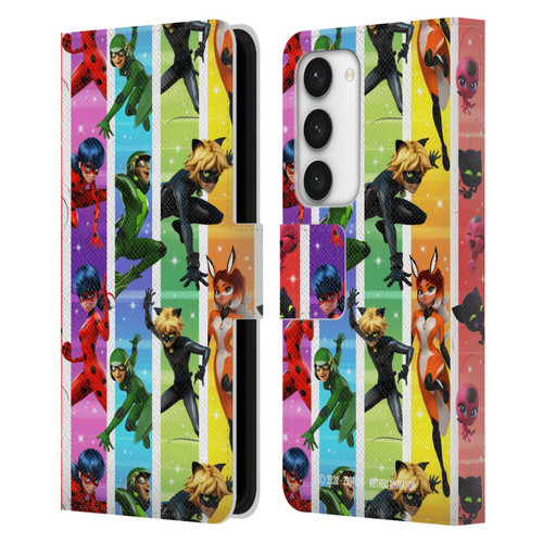 Miraculous Tales of Ladybug & Cat Noir Graphics Pattern Leather Book Wallet Case Cover For Samsung Galaxy S23 5G