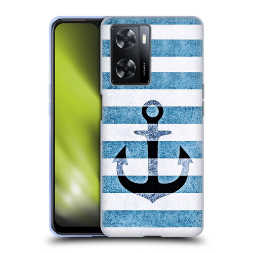 Monika Strigel Vintage Anchors Indigo Soft Gel Case for OPPO A57s
