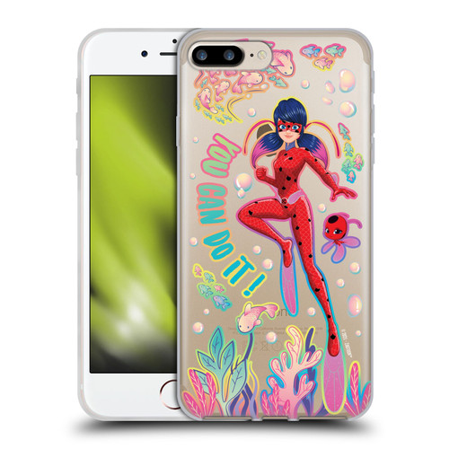 Miraculous Tales of Ladybug & Cat Noir Aqua Ladybug You Can Do It Soft Gel Case for Apple iPhone 7 Plus / iPhone 8 Plus