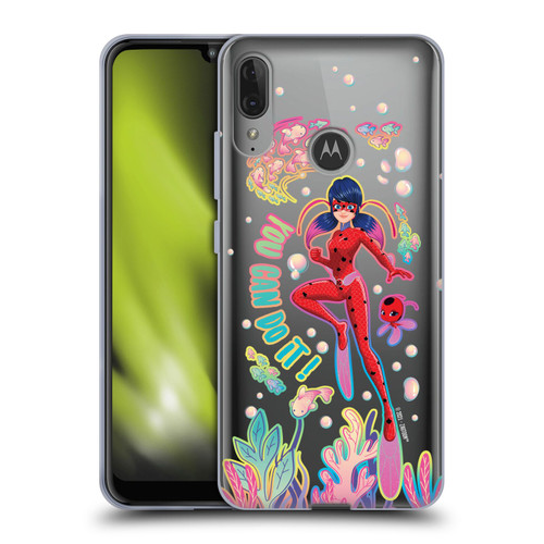 Miraculous Tales of Ladybug & Cat Noir Aqua Ladybug You Can Do It Soft Gel Case for Motorola Moto E6 Plus