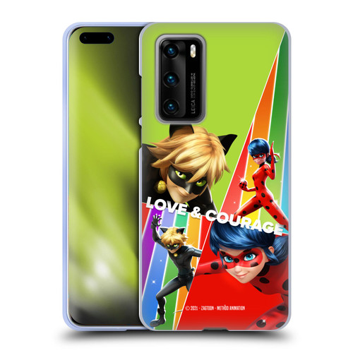 Miraculous Tales of Ladybug & Cat Noir Graphics Love & Courage Soft Gel Case for Huawei P40 5G