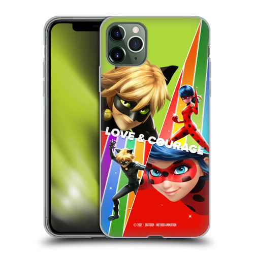 Miraculous Tales of Ladybug & Cat Noir Graphics Love & Courage Soft Gel Case for Apple iPhone 11 Pro Max