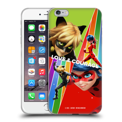 Miraculous Tales of Ladybug & Cat Noir Graphics Love & Courage Soft Gel Case for Apple iPhone 6 Plus / iPhone 6s Plus
