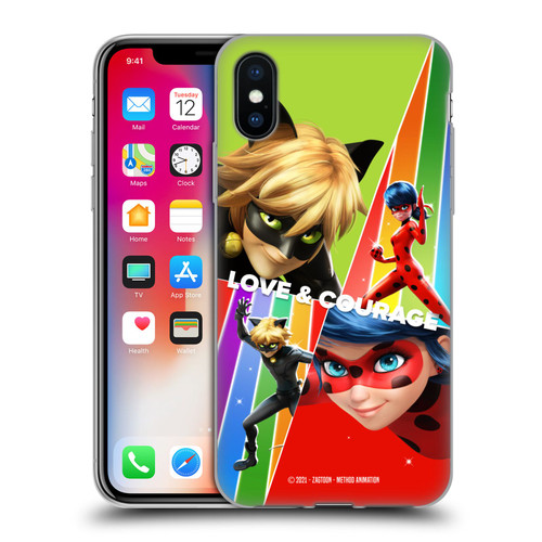 Miraculous Tales of Ladybug & Cat Noir Graphics Love & Courage Soft Gel Case for Apple iPhone X / iPhone XS
