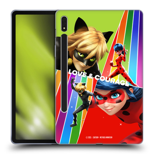 Miraculous Tales of Ladybug & Cat Noir Graphics Love & Courage Soft Gel Case for Samsung Galaxy Tab S8