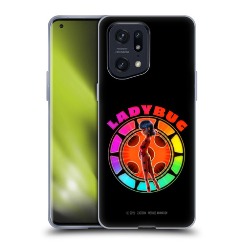 Miraculous Tales of Ladybug & Cat Noir Graphics Rainbow Soft Gel Case for OPPO Find X5 Pro