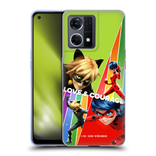Miraculous Tales of Ladybug & Cat Noir Graphics Love & Courage Soft Gel Case for OPPO Reno8 4G
