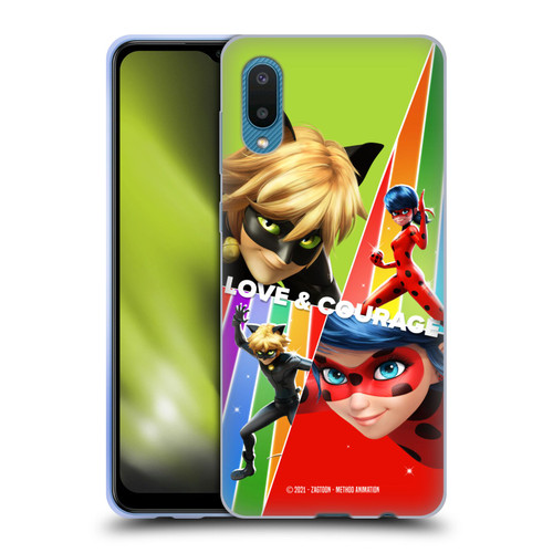 Miraculous Tales of Ladybug & Cat Noir Graphics Love & Courage Soft Gel Case for Samsung Galaxy A02/M02 (2021)