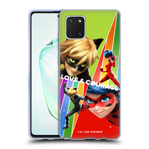 Miraculous Tales of Ladybug & Cat Noir Graphics Love & Courage Soft Gel Case for Samsung Galaxy Note10 Lite