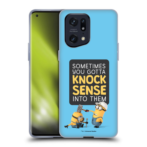 Despicable Me Funny Minions Knock Sense Soft Gel Case for OPPO Find X5 Pro