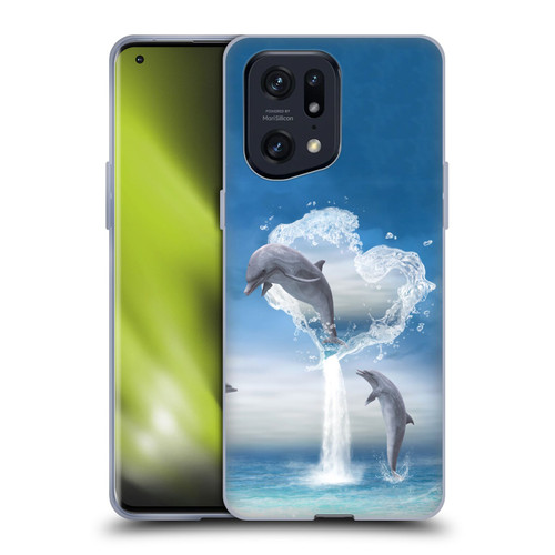 Simone Gatterwe Dolphins Lovers Soft Gel Case for OPPO Find X5 Pro