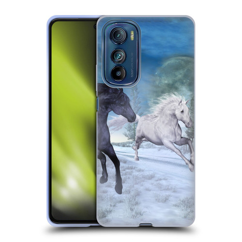 Simone Gatterwe Horses Freedom In The Snow Soft Gel Case for Motorola Edge 30