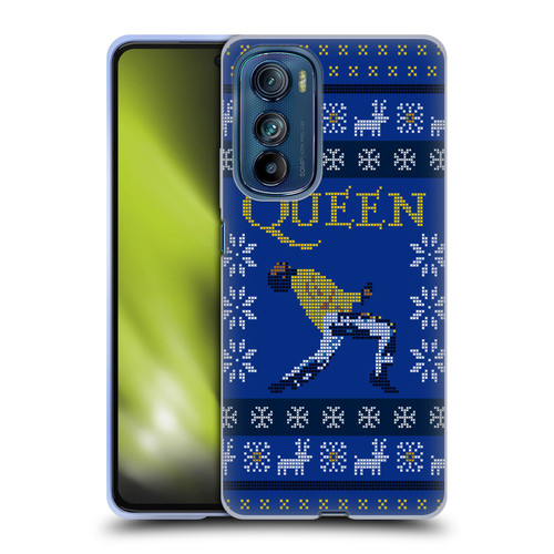 Queen Christmas Freddie Mercury Knitwork Soft Gel Case for Motorola Edge 30