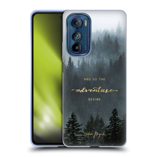 Nature Magick So The Adventure Begins Quote Trees Soft Gel Case for Motorola Edge 30