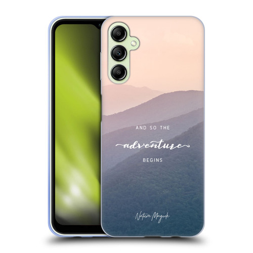 Nature Magick So The Adventure Begins Quote Mountains Soft Gel Case for Samsung Galaxy A14 5G