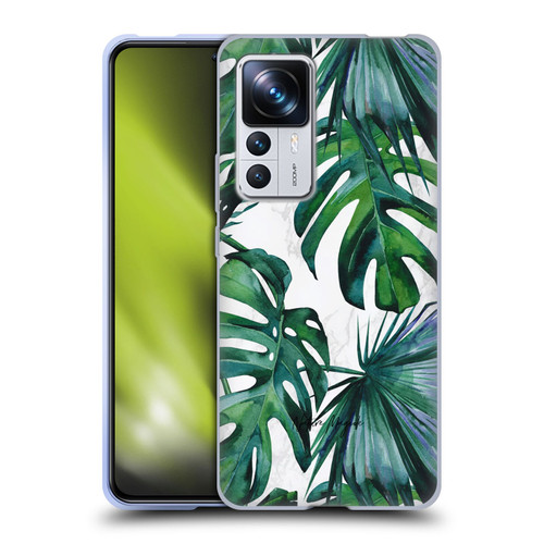 Nature Magick Tropical Palm Leaves On Marble Green Tropics Soft Gel Case for Xiaomi 12T Pro