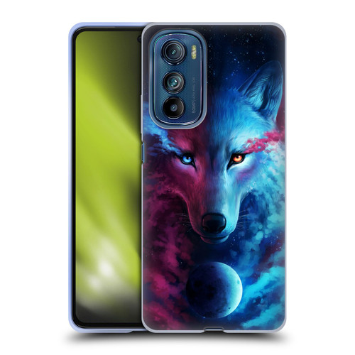 Jonas "JoJoesArt" Jödicke Wildlife Wolf Galaxy Soft Gel Case for Motorola Edge 30