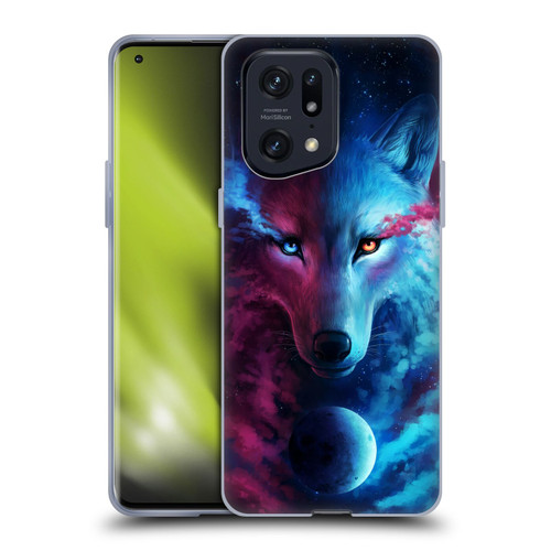 Jonas "JoJoesArt" Jödicke Wildlife Wolf Galaxy Soft Gel Case for OPPO Find X5 Pro